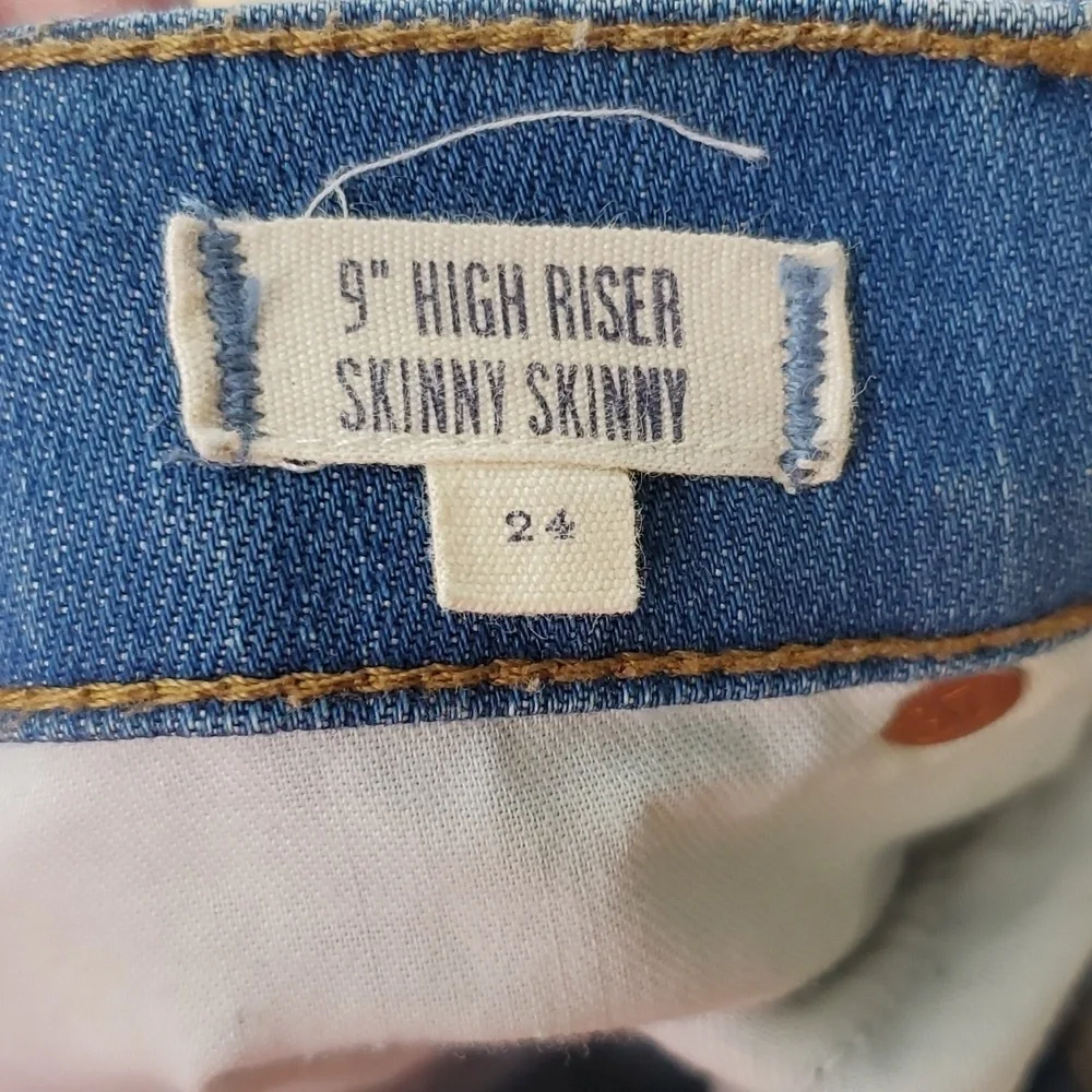 Madewell Skinny Skinny Jeans 9 Inch High Riser Ripped Knee Distressed Womens 24 - Picture 8 of 10